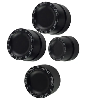 

4 Pcs Black Aluminum Rough Craft Carving Front & Rear Axle Nut Covers Caps Fit for Sportster XL883 XL1200 Dyna Touring V-