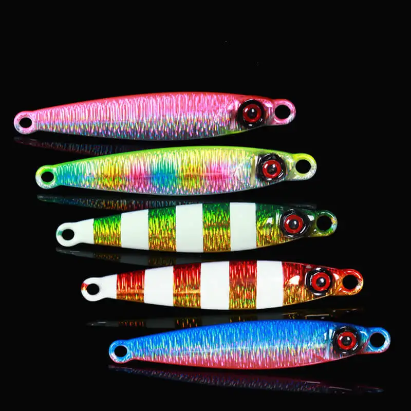 Iscas de Água Luminosa Tungstênio Metal 10g 40g 60g Isca Rápido Afundar Salgada Jig 5 Pçs 8 Iscas artificiais
