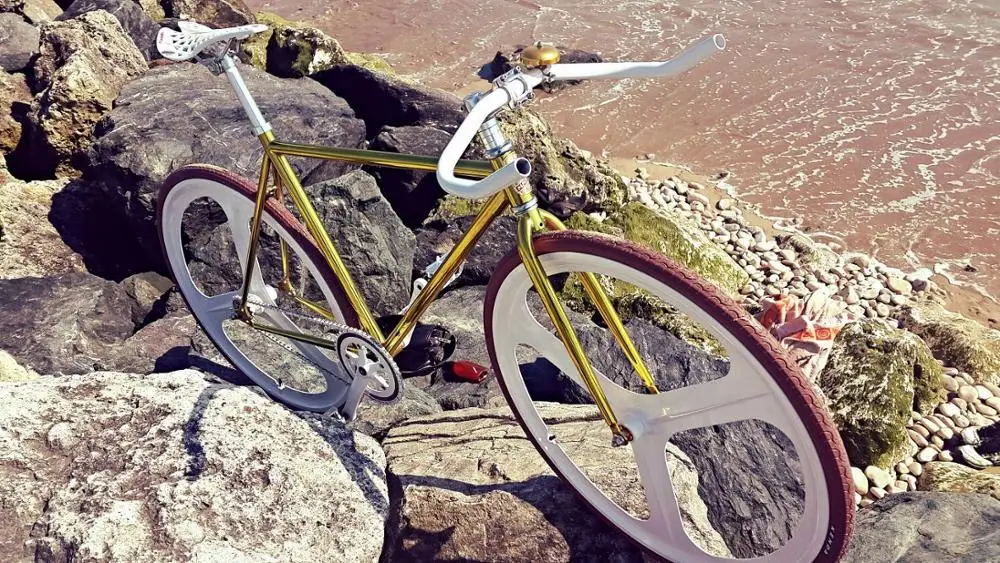 fixed gear bike frame gold plating vintage bicicleta fixe bike frame 52cm single speed bicycle frame steel with fork
