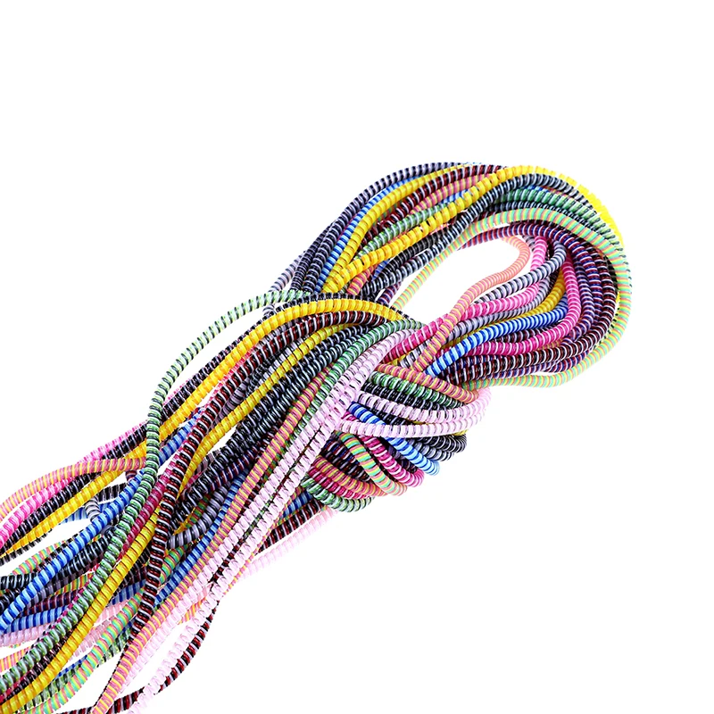 Spring Twine For Iphone Android USB Earphone Cover 1.4m 1/4pcs Cable Protector Bobbin Winder Data Line Case Rope Protection | Электроника