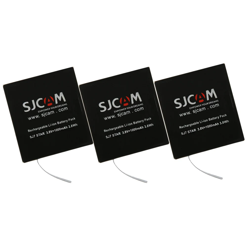 3 battery 4 шт SJCAM Sj7000 батарея+ двойное зарядное устройство Bateria 1000mAh литий-ионная аккумуляторная батарея для Sjcam SJ7 экшн-камеры - Цвет: 3 battery