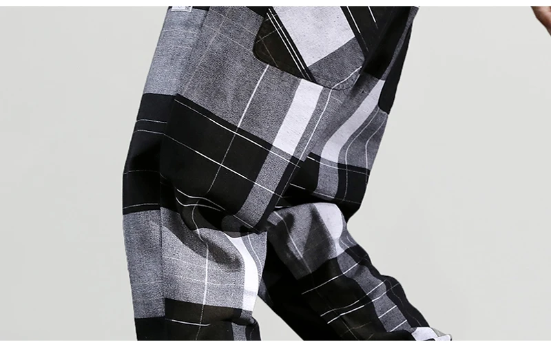 Autumn Fashion Men Jeans Loose Fit Plaid Designer Harem Pants Casual Trousers Streetwear Slack Bottom Hip Hop Joggers Pants Men