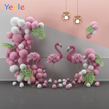 

Yeele Photophone Tropical Balloons Birthday Flamingo Poster Baby Child Backdrop Backgrounds Photography Photo Shoot Photozone