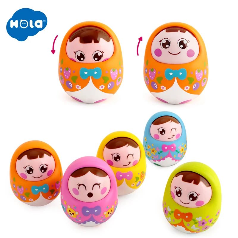HOLA TOYS 979 Детские игрушки Погремушки для кистей матлиошка тумблер кукла сладкий Колокольчик музыка Roly-poly Обучающие Развивающие игрушки для подарков