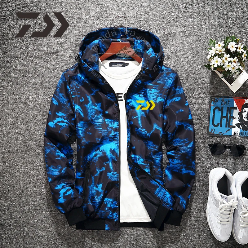 

Autumn New Daiwa Fishing Jackets Print Sport Hooded Men Sun Protection Outdoor Running Golf Cycling Hiking Shirt Fishing Clothes