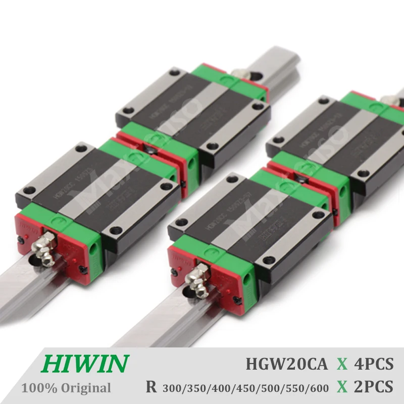 HIWIN HGW20 Linear Guide Rail and Blocks Carriage 300 350 400 450 500 550 600mm Linear Guideways HGR20 for CNC Machine Center