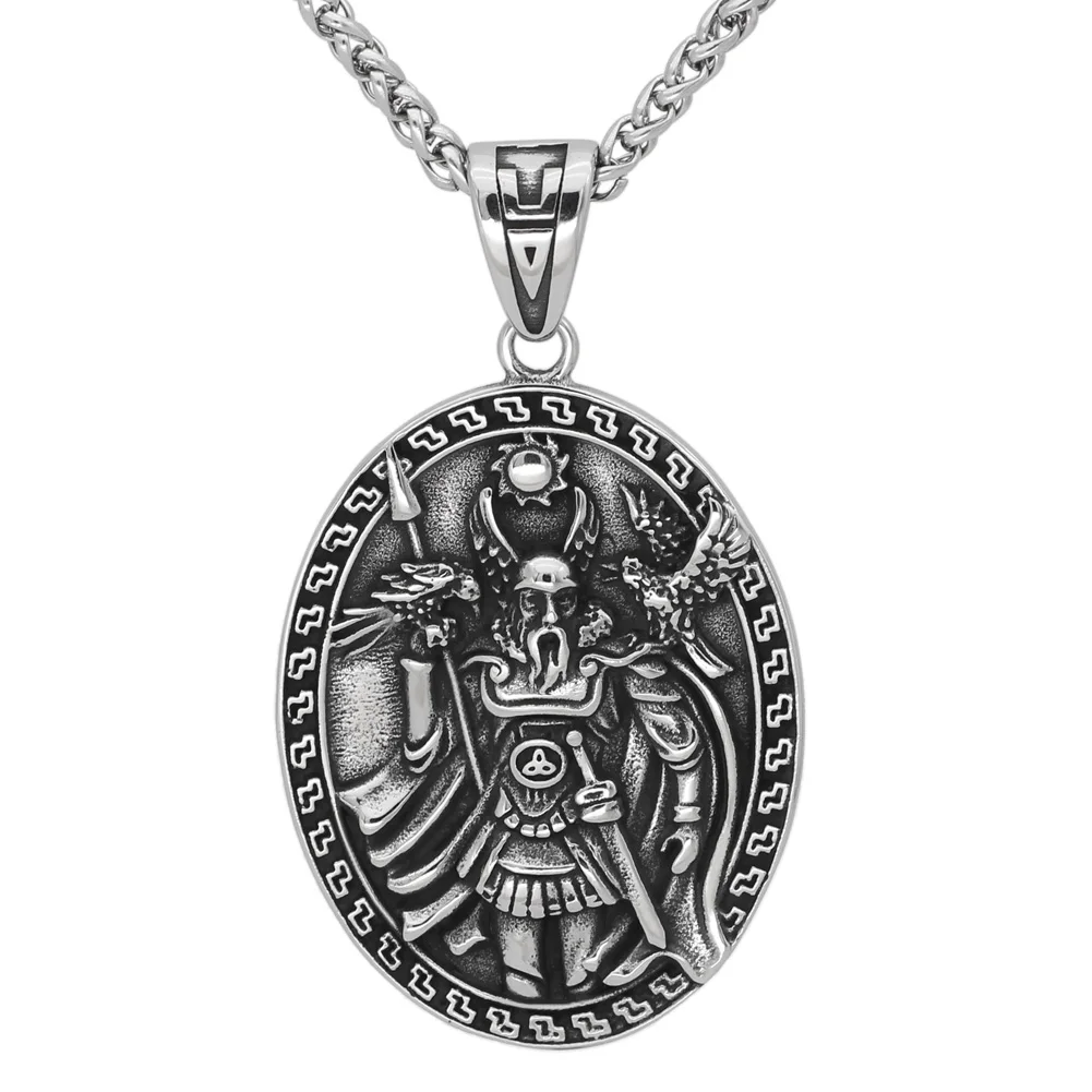 Скандинавский Викинг амулет odin face wolf Geri Freki Raven Амулет из нержавеющей стали