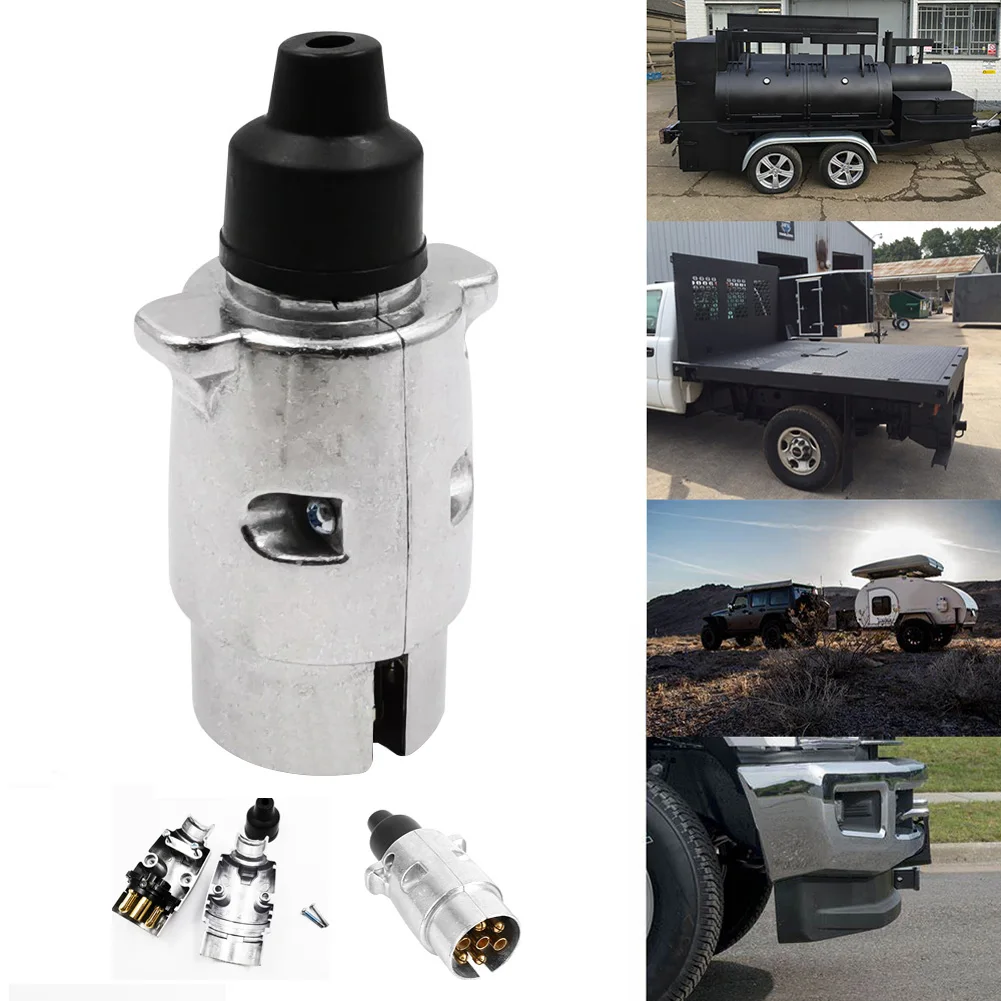 Connector European Standard Protector Towbar 12V Accessories Aluminum Alloy Adapter Trailer Socket Electric Durable 7 Pin Towing