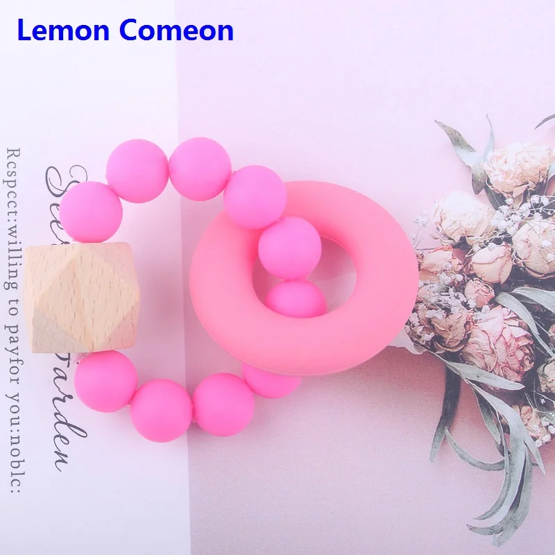 Lemon Comeon силиконовый браслет для прорезывания зубов BPA бесплатно зубное кольцо для младенцев игрушки Товары для малышей силиконовые бусины аксессуары для новорожденных уход
