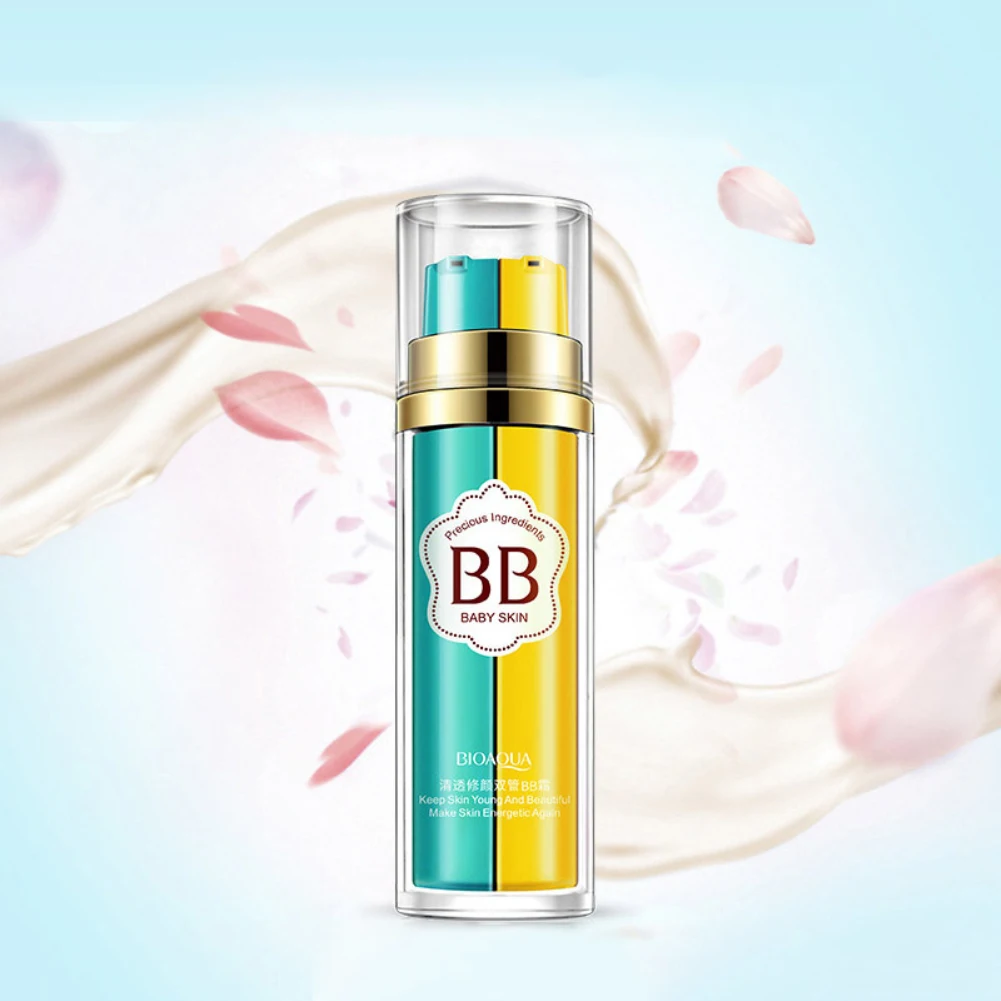 3 Types Newest Double Tube BB Cream Whitening Perfect Cover Blemish Concealer Nourishing Brightening Cosmetic Foundation TSLM2