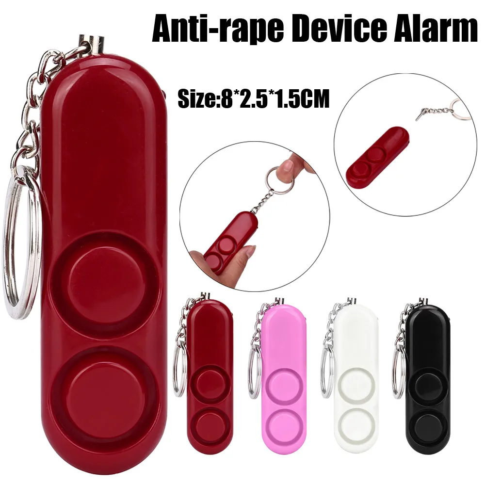 130 dB Self Defense Anti-rape Device Dual Speakers Loud Alarm Alert Attack Panic Safety Personal Security Keychain Bag Pendant |