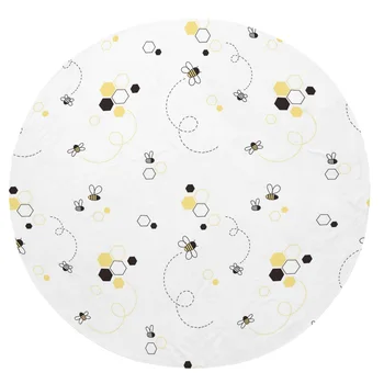 

Super Soft Plush Flannel Blanket Bee Line Cute Decoration Square Pattern Blankets Round Throw Blanket for Beds