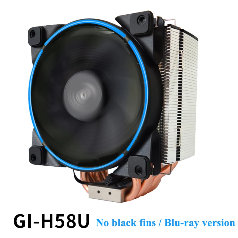 Pccooler кулер для процессора с 12 см 4PIN светодиодный вентилятор охлаждения для AMD/AM4 и INTEL1150/2011 Платформа 5*8 мм тепловые трубки - Цвет лезвия: blue version