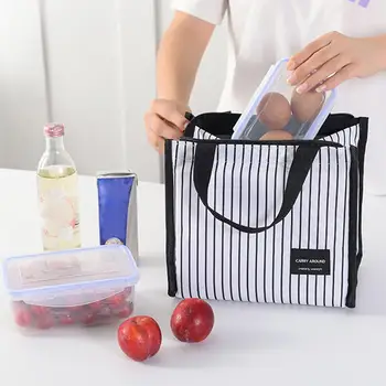 

Insulated Lunch Bag Portable Keep Food Fresh Lunch Box Picnic Tote Handbag Fruit Drink Container Travel Outdoor Accessories