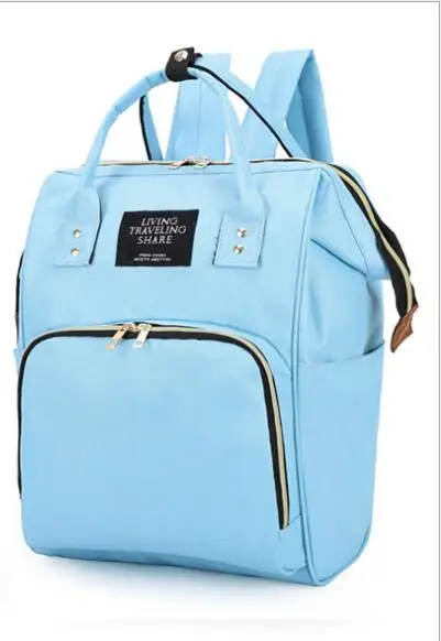 light blue 10 цветов, модная сумка для подгузников для мам, брендовая Большая вместительная детская сумка, рюкзак для путешествий, дизайнерская сумка для ухода за ребенком A003 - Цвет: light blue
