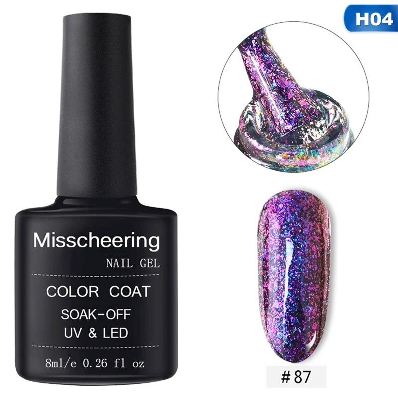 04 Chameleon Nail Polish 6ml Starry Sky Glitter Nail Art Varnish Black Base Color Needed - Цвет: 04