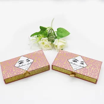 

Arabic Script Mink Eyelash Package Case Real 5D 25mm Crisscross Mink Lashes Custom Eyelashes Paclaging Box With Your Logo