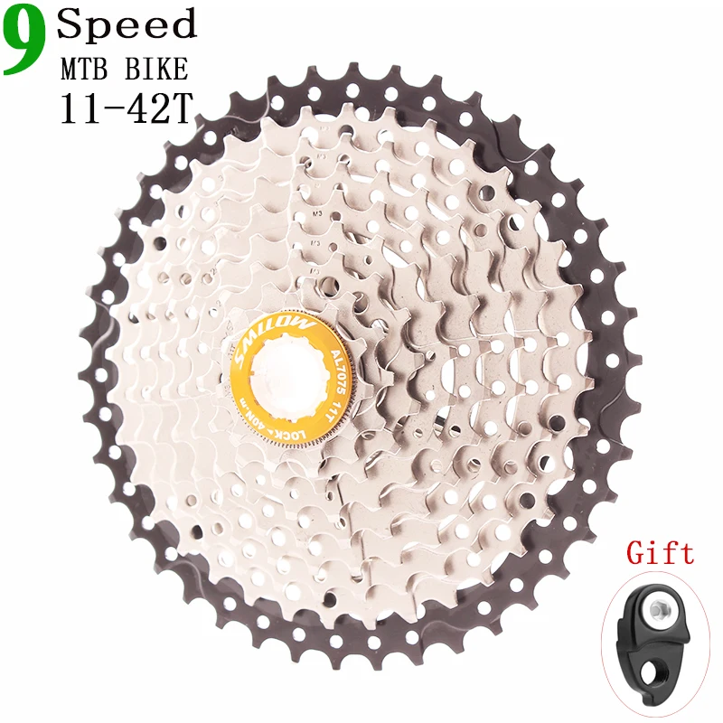 SMLLOW MTB 9 s 27s 9 speed 11-42 T Freewheel Запчасти для горного велосипеда кассеты с широким соотношением совместимы с M430 M4000