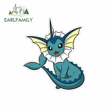 

EARLFAMILY 13cm x 11.2cm for Pokemon Vaporeon Cartoon Oem Car Stickers Helmet Motorcycle Sunscreen Vinyl JDM Truck Graphics