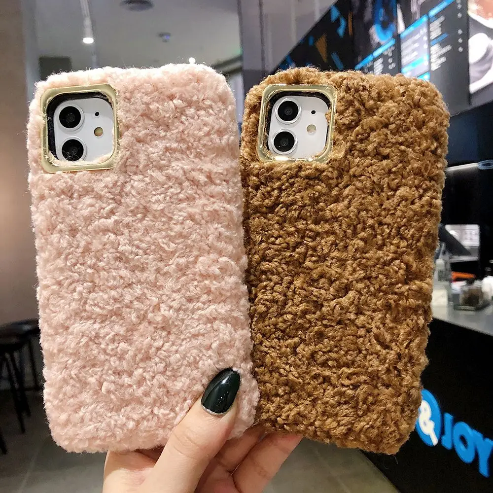 Милый кудрявый Меховой чехол для IPhone 11 Pro Max Пушистый Плюшевый Чехол Мягкий