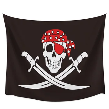 

Pirate Hat Skull Bones Wall Tapestry Home Decoration Wall Hanging for Bedroom Living Room