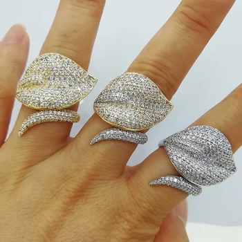 

GODKI 2020 Trendy LILY Flower Big Bold Statement Finger Rings for Women Cubic Zircon Beads Charm Ring Bohemian Beach Jewelry