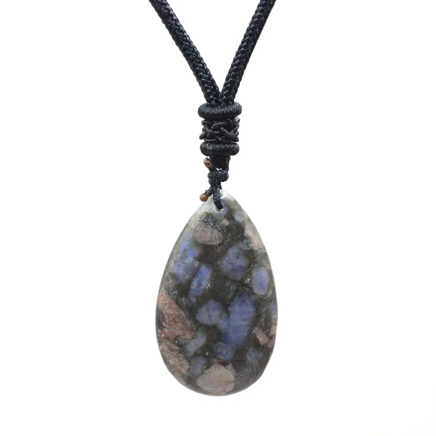 Natural Healing Crystal Quartz Stone Necklace Amethysts Lapis Lazuli Agates Tear Drop Tiger Stone Pendant Necklace Jewelry 5