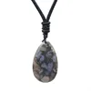 Natural Healing Crystal Quartz Stone Necklace Amethysts Lapis Lazuli Agates Tear Drop Tiger Stone Pendant Necklace Jewelry 5