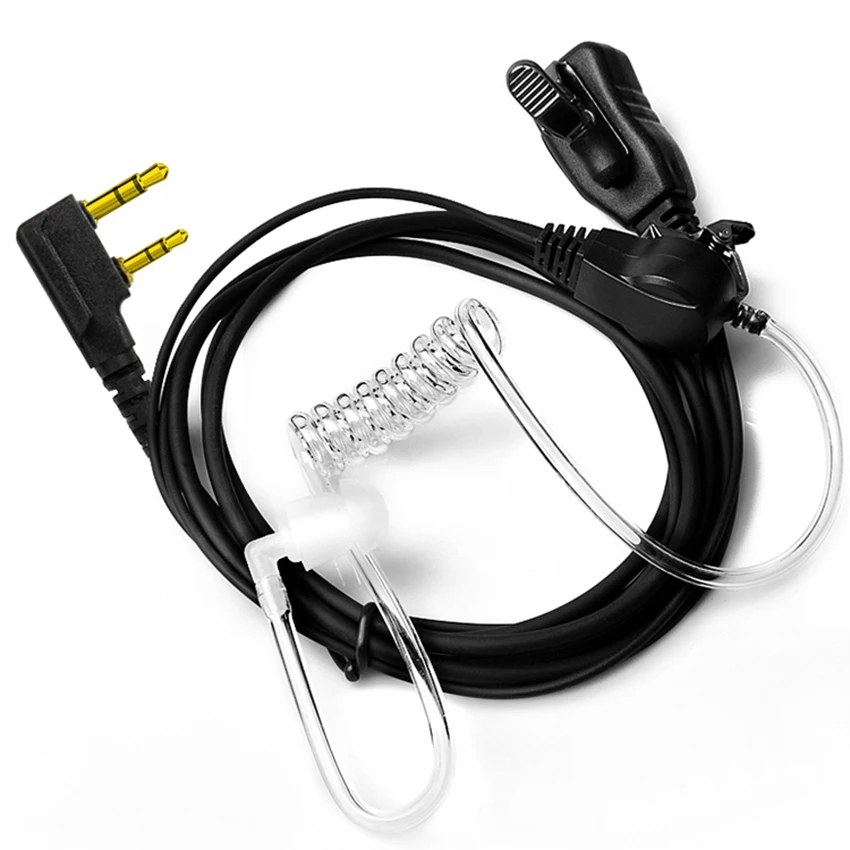 

Walkie Talkies Earpiece with Mic 2 Pin Acoustic Tube Headset for 2 Way Radio Noise Canceling Transparent Security Headset