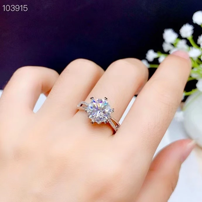 

exquisite sparkling moisanite ring for women ring 925 sterling silver birthday gift shiny better than diamond engagement ring