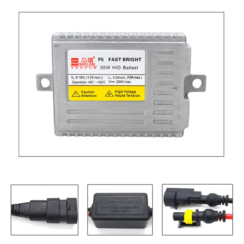 HIDLT 2PCS Premium 55W F5 Fast Bright Xenon HID Slim Ballast Reactor For Car Headlight Bulbs HID Conversion Kit AC 12V Ballast (4)
