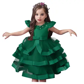 

Kids Girls Floral Princess Dress Children Bridesmaid Pageant Gown Birthday Party Wedding Elegant Colorful Dress Clothes