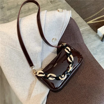 

Women Crossbody Bag Small Chain Patent Leather For Women 2020 Shoulder Messenger Bag Female Fashion Handbags