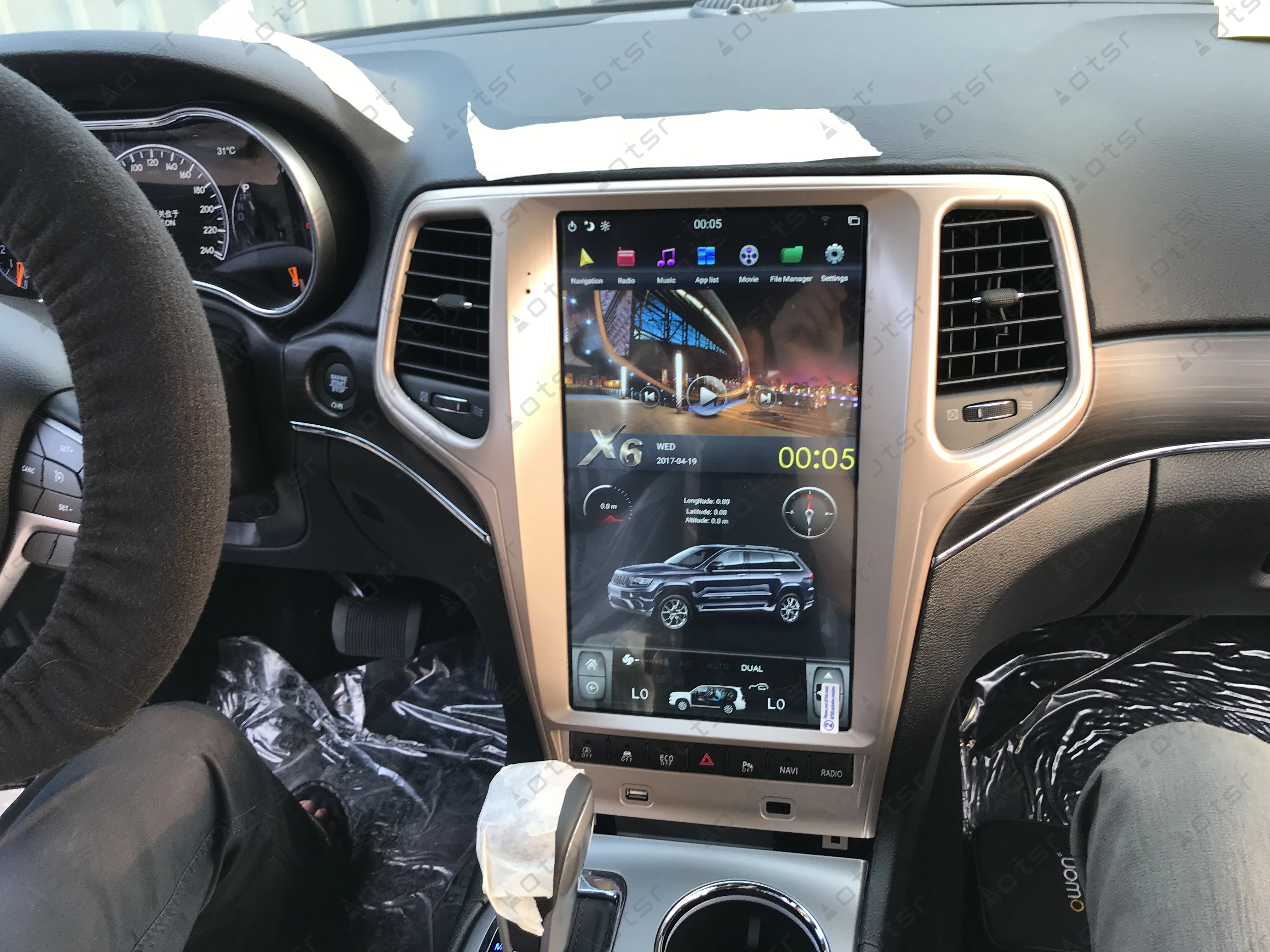 AOTSR 13," wifi DSP Android 8,1 Tesla стиль автомобиля gps навигация для JEEP Grand Cherokee 2010- Золотой мультимедийный плеер радио