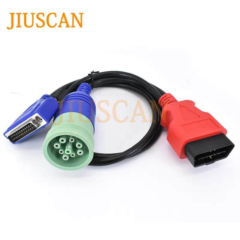 JIUSCAN 9 Pin к OBDII кабель для протокол адаптер 5 Универсальный дизельных двигателей диагностический сканер
