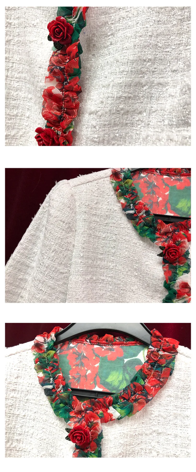 LD LINDA делла Мода Подиум осень зима юбки Костюмы элегантные белые женские наборы цветок кнопка офисный Женский комплект из 2 предметов