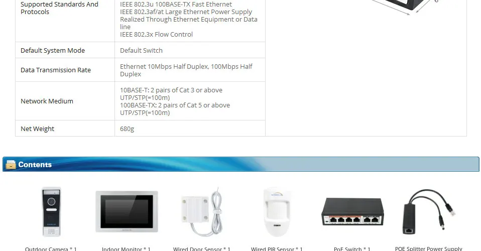 HOMSECUR " проводной PoE IP RJ-45 видео и аудио Домашний домофон 1.0MP с сигнализацией BC031IP-B+ BM714IP-S