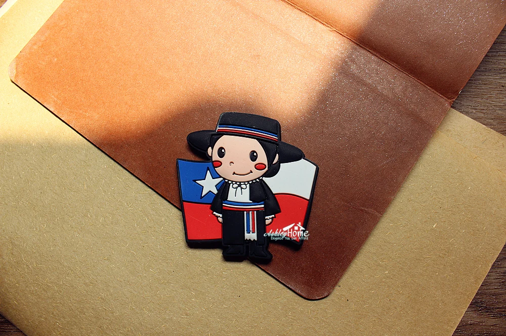 Туристический сувенир с флагом Чили для маленькой девочки 3D резиновый магнит на