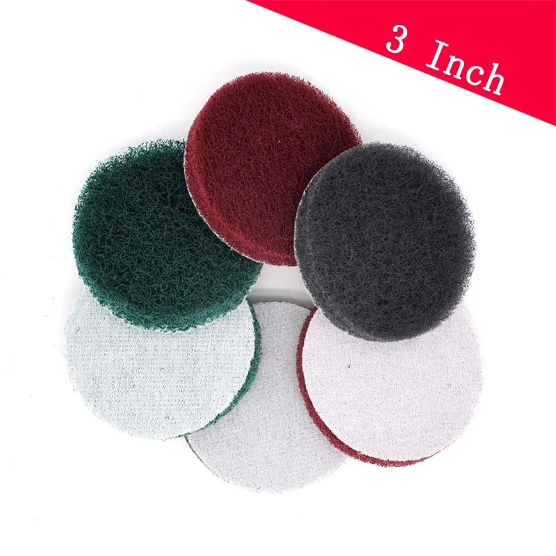

45 PCS 3 Inch 240-800 Grit Multi-purpose Flocking Scouring Pad Industrial Heavy Duty Nylon Cloth for Polishing & Grinding