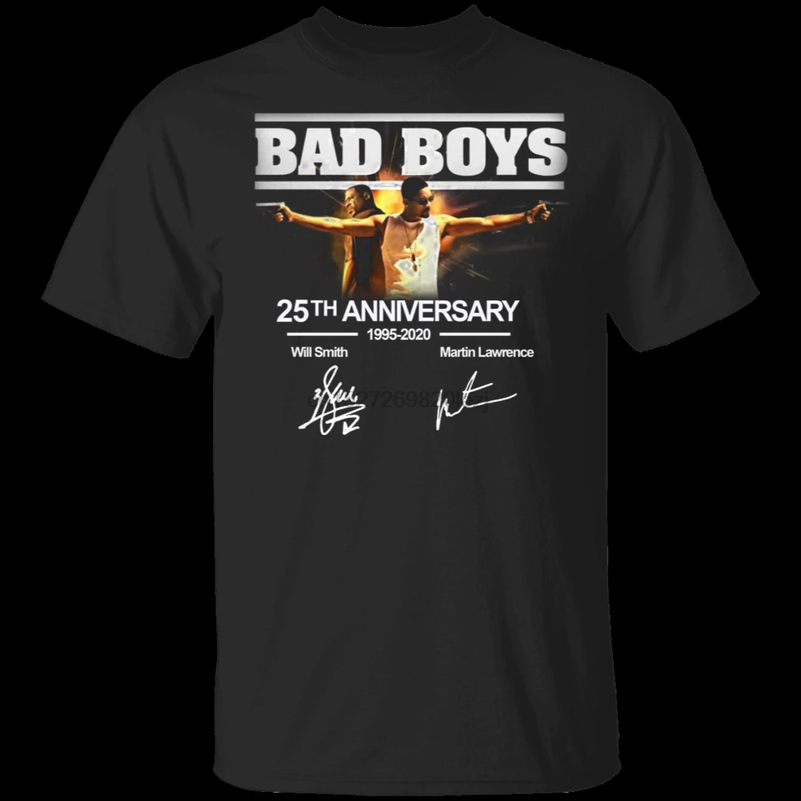 Bad Boys 25Th Anniversary 1995 2020 Signature Will Smith футболка Черная мужская и женская | Мужская одежда
