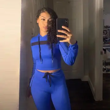 

Women Long Sleeve Hoodies Sweatshirts Leggings Two Pieces Set Short Jogging Crop Top Sportswear Outfit Fitness Suit