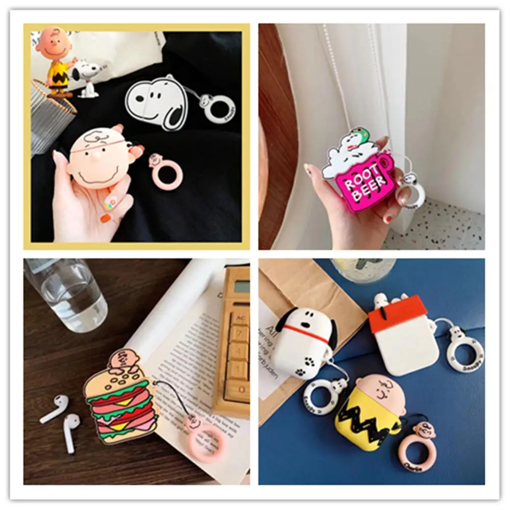 

Cute 3D Beer Dog Burger Charlie Wireless Bluetooth Headset Silicone Case For Airpods Earphne Protective Case Shockproof cases