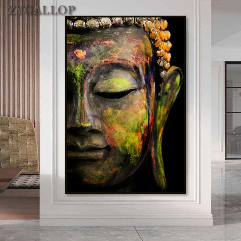 Framed Wall Art Abstract Watercolor Buddha