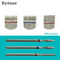 HYTOOS 10Pcs Tornado Flame Nail Drill Bits Diamond Cutters for Manicure Cuticle Clean Burr Diamond Mill Nails Accessories Tool 1