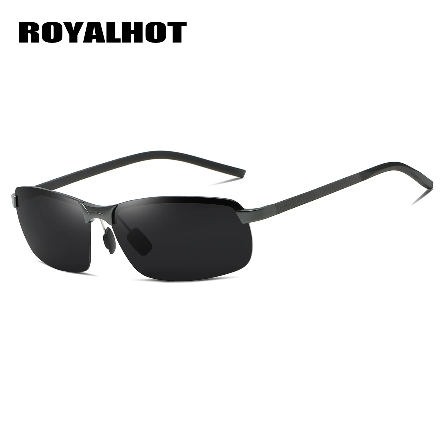 RoyalHot, мужские, Wo, поляризационные, крутые, сплав, Прямоугольная оправа, солнцезащитные очки, для вождения, солнцезащитные очки, оттенки, Oculos masculino, мужские, 900129 - Цвет линз: Grey