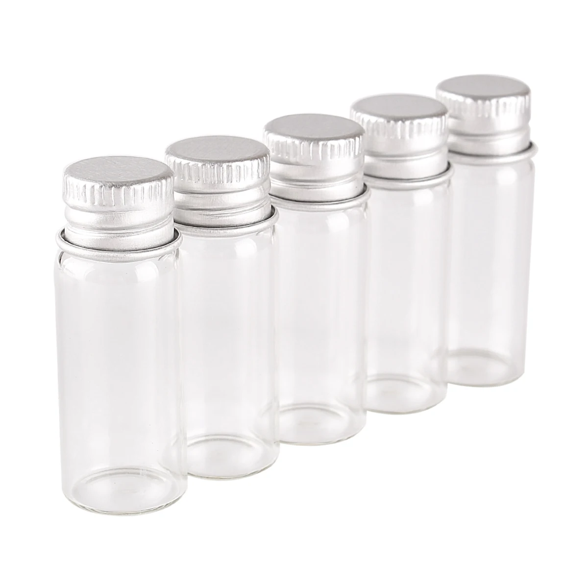wholesale 100 pieces 4ml 16*40mm Glass Bottles with Aluminum Caps Mini Glass Bottles Tiny Jars Vials 5