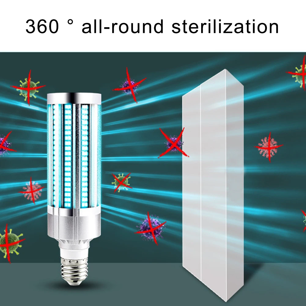 

60W UV Ozone Germicidal Lamp E27 LED UVC Light Bulb Disinfection Lamp Sterilizer For Home Clean Air Kill Bacteria Mites Mar31