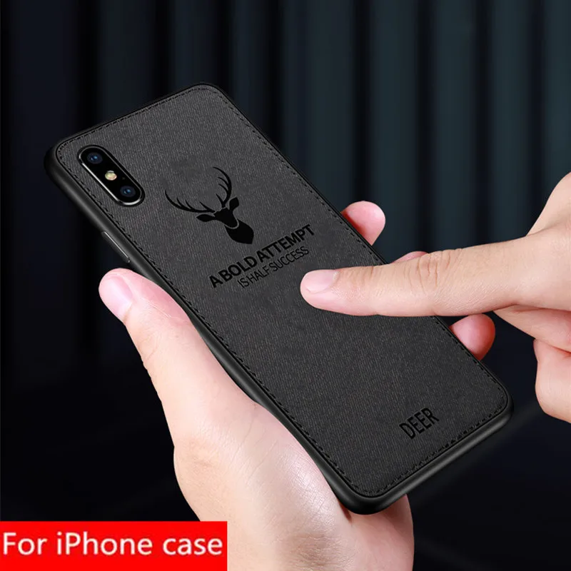 Luxury Deer Cloth Phone Cases for IPhone 6 6s 7 8 Plus X XR XS Max Ultra Thin Soft Silicone Cover | Мобильные телефоны и