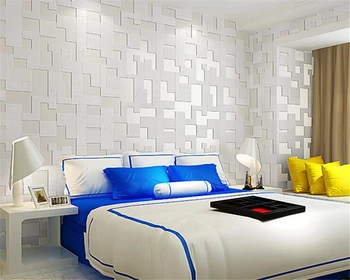 

Beibehang European wallpaper Fashion lattice wallpaper White yellow 3D wallpaper bedroom living room decoration 3d wallpaper