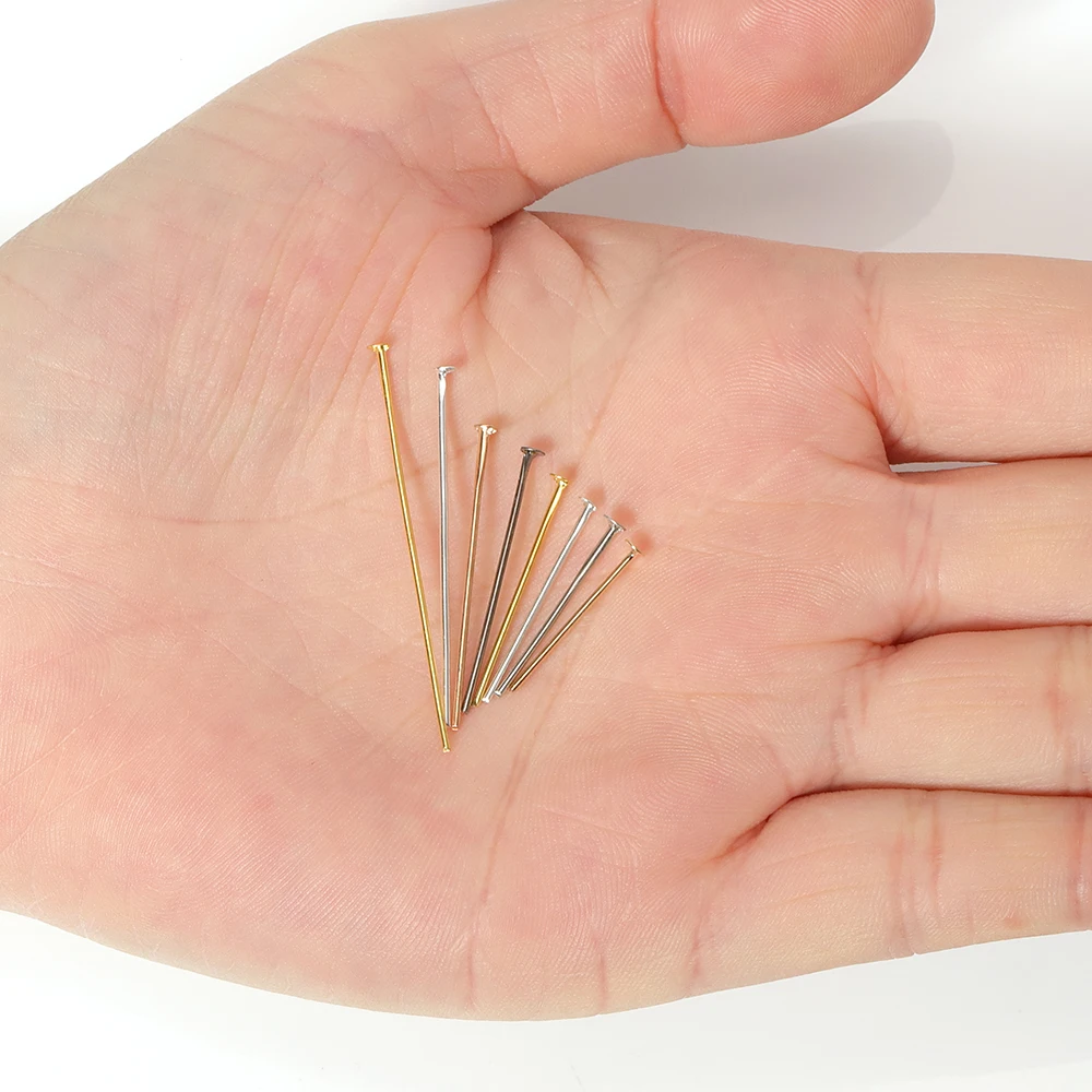 200pcs Flat Head Pins 18 20 25 30 35 40mm Eye Pins Rod Findings For Diy Jewelry Making Beading Connector Accessories Supplies